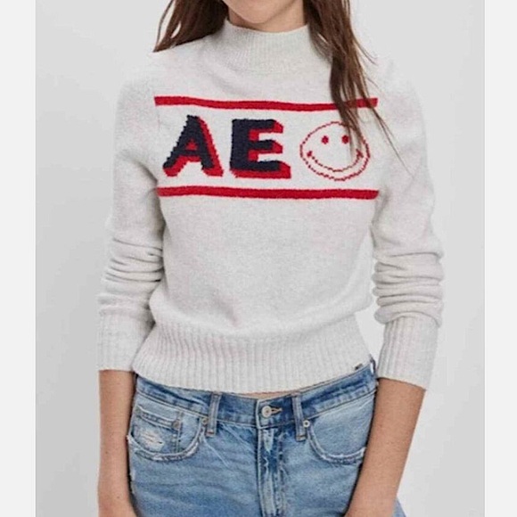 American Eagle Outfitters Sweaters - American Eagle x Smiley mock neck sweater